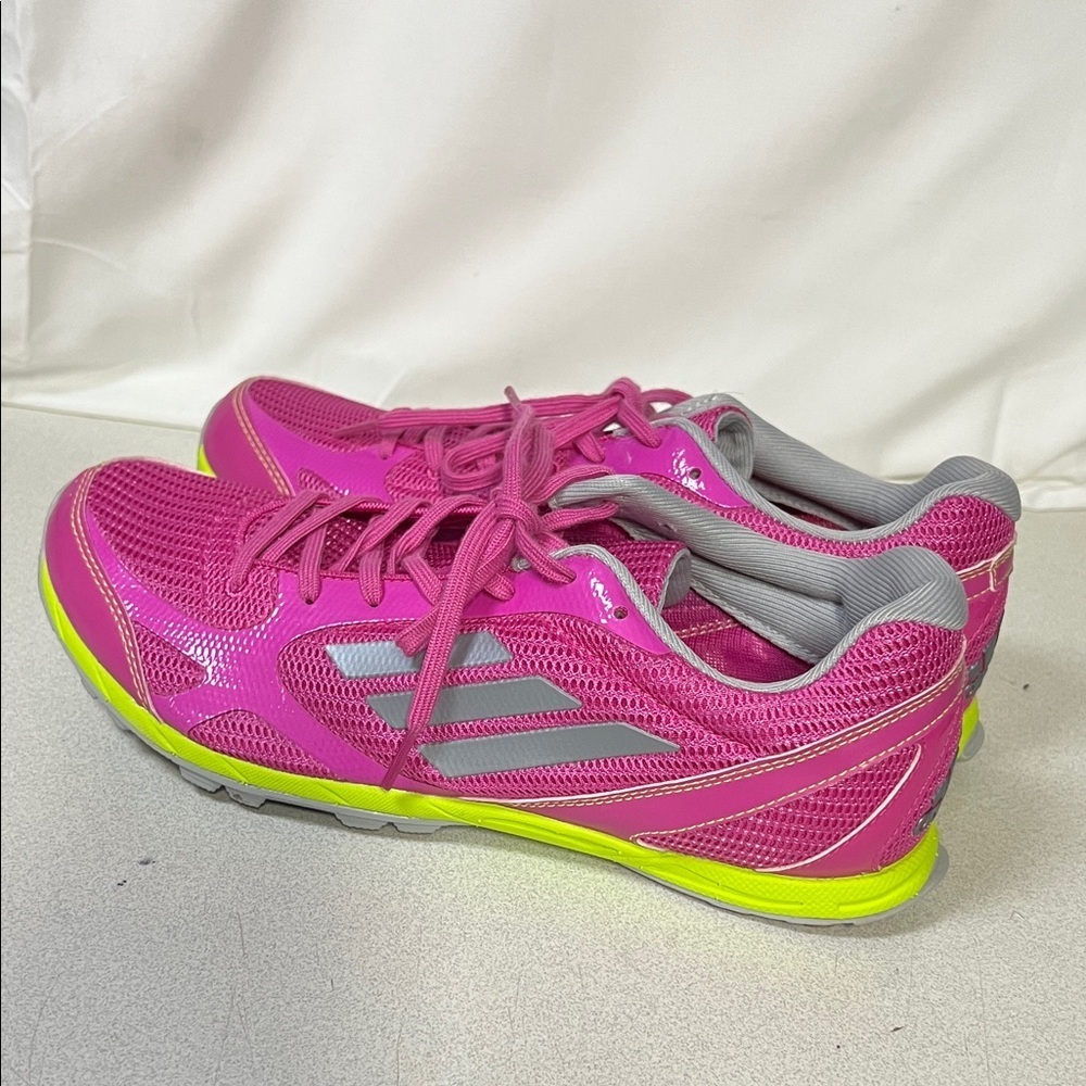 Adidas Women's Fuchsia and Lime Sneakers - Picture 4 of 6